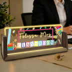 Desk Name Plate Personalized Custom Light Up Acrylic Plaque for Desk Customized Office Gifts for Coworkers Teacher Office Decor for Women Men