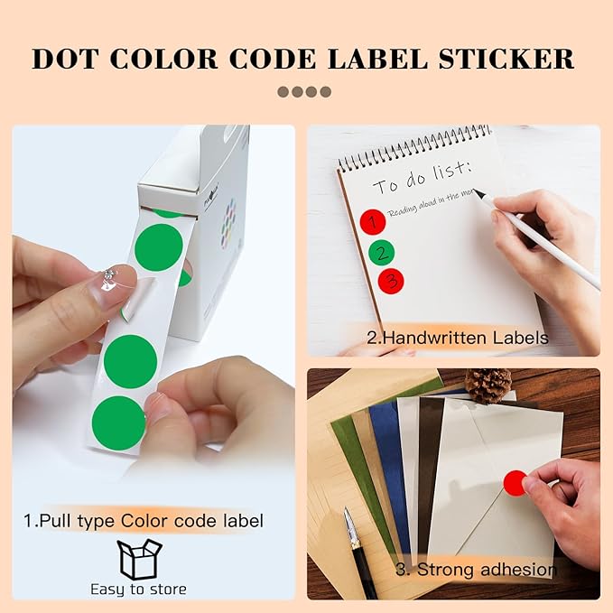 PARLAIM 2 Rolls 2000PCS 3/4" Round Circle Color-Code Dot Stickers,2 Color Style Colorful Coding Label Sticker for Home Office Classroom(Green+Blue)
