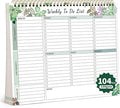 104 Pgs Weekly To Do List Notepad, 52 Duplex-Printed Undated Sheets 100 GSM（8.5"×11") Weekly Desk Planner For Work Home School Office Desk Accessories Supplies & Goal Setting Tasks - Green Foliage