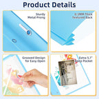 HAUTOCO 5 Pack Plastic Report Covers with 3 Prongs Fasteners Clear Front Resume Portfolio Folder for 8.5x11 Letter Size Paper, Presentation Document Report Cover for School Office Business, 5 Colors