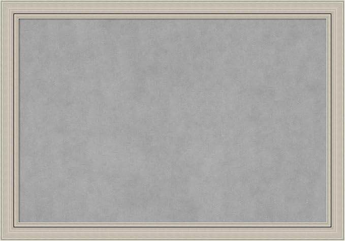 Amanti Art Silver Framed Magnetic Board 28x40 Large Vision Board for use with Magnets, 100% Metal Sheet to Display Items as Office Decor or for Home Organization in mudroom, Kitchen or Kids Room