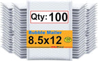 iMBAPrice 8.5x12 Inch White Poly Bubble Mailers #2, 100-Pack – Self-Seal Padded Envelopes, Waterproof Shipping Bags for Cosmetics, Electronics & E-Commerce Packaging