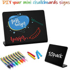 20 Pack Acrylic Mini Chalkboard Sign for Food, AITEE Black Mini Tabletop Chalkboard Signs, Small Buffet Chalkboards Signs for Bakery, Birthday Parties, Message Board Signs, Buffet, Weddings and Retail