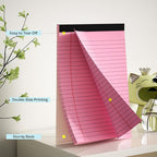 4 Pack Note Pads 5 x 8 Inch Pink Small Legal Pads 5 x 8 Colored Notepad 5 x 8 Micro Perforated Writing Pads Lined Paper Pads College Ruled Pad Paper 30 Sheets Notebook for Study, To-Do Lists, Office