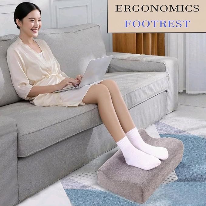 COMFelicify Foot Rest for Under Desk at Work, Ergonomic Under Desk Footrest with Washable Cover, Memory Foam Foot Stool for Office Chair & Gaming Chair, Back & Hip Pain Relief, Dark Gray