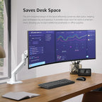 BEWISER Heavy Duty Monitor Arm Mount for 34-49 inches and Ultra 57 inches Screens,Weight Capacity Up to 44 lbs,Full Motion Height Swivel Adjustable Monitor Arm(White)