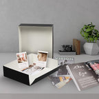 Lineco Museum Archival Storage Box, 9.25x11.75x3 in. Drop Front Design. Acid-Free with Metal Edge. Organize Photos, Pictures, Prints, Documents, Crafts, DIY. Black, 2 Pack