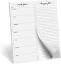 321Done Meal Planning Notepad - Made in USA - Large Letter Size (8.5x 1) Weekly Menu Planner Tear-Off Simple Shopping List Meals Groceries Grocery List Memo Pad - Perforated Monday Start