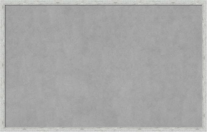 Amanti Art Silver Framed Magnetic Board 21x33 Large Vision Board for use with Magnets, 100% Metal Sheet to Display Items as Office Decor or for Home Organization in mudroom, Kitchen or Kids Room