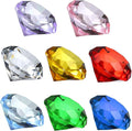 PATIKIL 8 Pcs Diamond Crystal Paperweight, 40mm / 1.57 Inch Crystal Paperweight Paper Weight for Home Office Desktop Table Decor Wedding Party Jewelry Ornaments, Multicolor