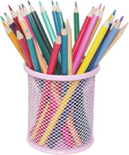 SNOW COOLER Pen Holder Mesh Pencil Holder Metal Pen Holder Cup Pencil Cup Holder for Desk Office Pen Organizer PINK, 4 Pack