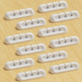 Apromisith USB Cable Organizer Clips Cord Holder,12 Packs (3-Slots) White Self Adhesive Desk Cord Cable Management
