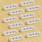 Apromisith USB Cable Organizer Clips Cord Holder,12 Packs (3-Slots) White Self Adhesive Desk Cord Cable Management