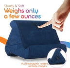 Flippy Original Tablet Pillow Stand & iPad Holder, Gift for Book Lovers & Readers, Multi-Angle Stand with Storage for Lap, Desk & Bed, Compatible with Kindle, Fire, iPad & Samsung, True Blue