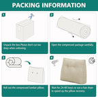 TANYOO Back Support Pillow for Recliner Soft Dual Layer Lumbar Support Pillow with Shredded Memory Foam Ergonomic Orthopedic Couch Lumbar Cushions for Elderly Lower Back Pain Relief Khaki