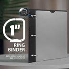 WOT I 12-Pack Telescoping 3 Ring Binder 1 Inch, Expandable Flexible Binder - Patented Design for Easy Portability, Holds 225 Sheets, Perfect for School, Office&Home Organization, Black