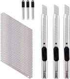 CCyanzi 9mm Stainless Steel Utility Knife with Snap off blades Replacement, Retractable Utility Knife Set, for Box Cutter, Vinyl Knives, Precision Cutter