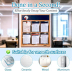 Magnetic Sign Holders 8.5 x 11 in, 8 Pack Clear Display Frames with Strong Magnetic Border, Self-Adhesive for Smooth Surfaces, Wall Mount Tool-Free Document & Poster Holder for Menus, Notices, Photos