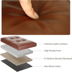 BelugaHelper Storage Ottoman Foot Rest Stool. Folding Ottoman with Storage with Thicker Foam Padded Seat. 330 lbs Footstool Bench for Living Room, Bedroom, Home Office Table, 17x13x13in, Light Brown