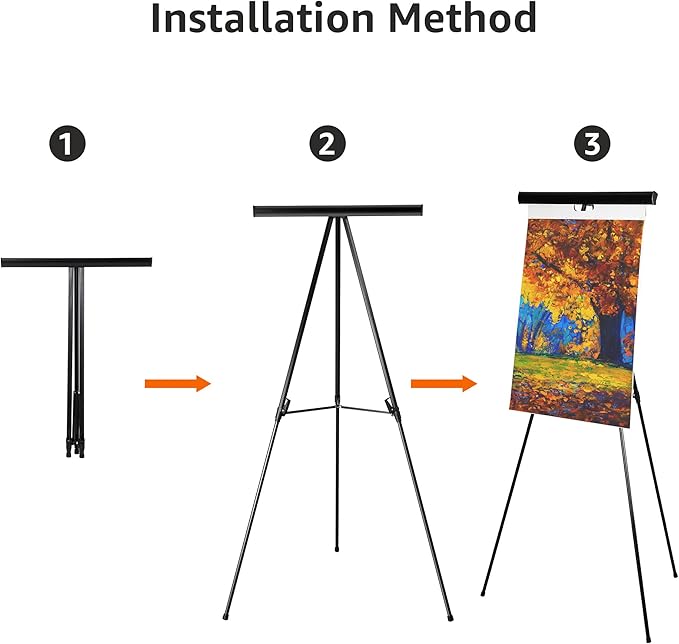Amazon Basics High Boardroom Black Aluminum Flipchart Whiteboard and Display Easel Stand with Adjustable Height Telescope Tripod, Black, 37 x 18 x 28 Inches
