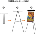 Amazon Basics High Boardroom Black Aluminum Flipchart Whiteboard and Display Easel Stand with Adjustable Height Telescope Tripod, Black, 37 x 18 x 28 Inches