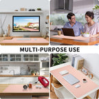 Bloss Pink Desk Mat, Waterproof Non-Slip Leather Desk Pad, Large Mouse pad, Computer Mat for Desk, Pink Desk Accessories Easy Clean for Office/Home(35.4×15.7 Inches)