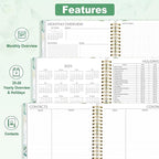 SUNEE 2026-2027 Planner - 24 Months (Jan 2026 - Dec 2027) - 7"x10" Monthly Spreads & Yearly Planner, Greenery