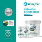 Benefect Botanical Disinfecting Wipes - (250 Wipe Count) Natural, No Residue - Antibacterial Disinfectant, Multi-Surface Cleaning and Sanitizing Wipes