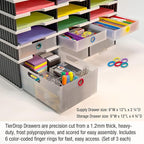 Desktop Organizer 6 Letter Tray Sorter Plus Riser Base, 3 Supply & 3 Storage Drawers - Ultimate Office TierDrop Plus Stores All of Your Documents and Supplies in One Compact Modular System