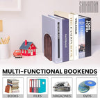 Book Ends,2 Pair Medium Bookends Wood Book Ends Universal Economy Bookend (2, Medium)
