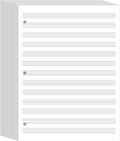 Fullhawl Loose Leaf Music Filler Manuscript Paper 8.5"x11" with 12 Staves of Music Lines 100 Sheets 3 Hole Blank Manuscript Staff Paper for Compositions