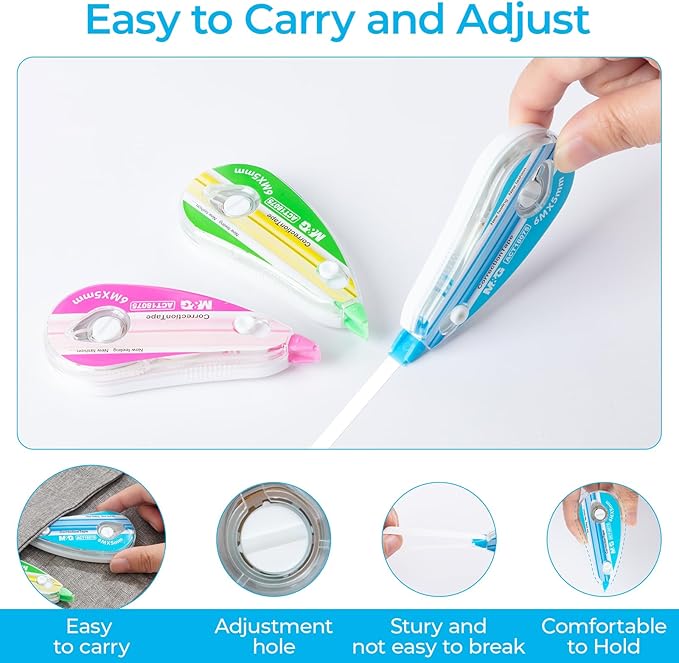 M&G 12 pack Correction Tape，19.7 feet correction tape, Easy to Use Applicator for Instant Corrections, Office Products
