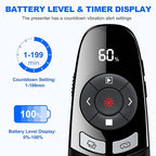 [Timer LCD Display] Wireless Presenter USB C Presentation Clicker Remote w Laser Pointer,Long Range Power Point Clicker Slide Clicker for Office Classroom Teacher