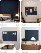 Large Felt Bulletin Board 36"x24" Cork Board Alternative - 6 Pack with 40 Safe Removable Adhesive Tabs, Cork Boards for Walls Pin Board for Home Office Classroom Felt Board-Carbon Blue