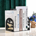 Personalized Name Book Ends Metal, Heavy Duty Bookends for Shelves Decorative, Dinosaur Non-Slip Book Stopper, Home Office Desk Modern Bookshelf Decor, Customized Gifts Color07