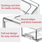 Sgoostood 6 Pack Stackable Organizer Drawers, Clear Desk Storage Box,Transparent Drawer in Home, Office and Kitchen Pull Out Organizer Bins for Make Up, Jewelry, Pen, Desktop Stationary (6L drawer)