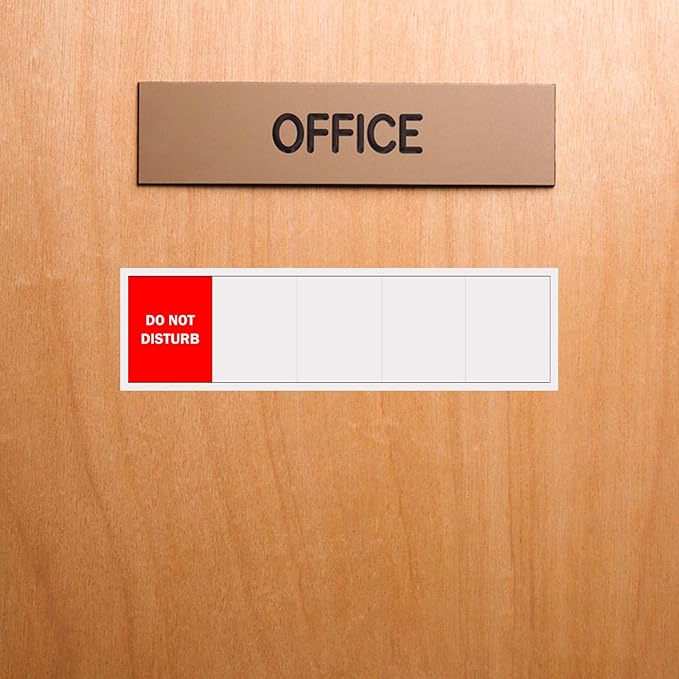 Office Door Sign,Do Not Disturb/Please Knock/Out of Office/in a Meeting/Working Remotely Sign, That Lets Others Know Whether You're Available Or Not-Acrylic,(10" X3", Silver)