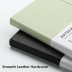 RETTACY Bullet Dotted Journal Notebook, 256 Pages, A5 Medium Size (5.7'' × 8.3''), Leather Hardcover, 120 GSM Thick Paper, for Bullet Journaling, Planning, Tracking (Light Green)