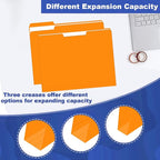 File Folder, HERKKA 120 Pack 1/3 Cut Tab File Folders, File Folders Great for Organizing and Filing, Letter Size, Orange