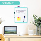 VUSIGN Small White Board Dry Erase, 14'' x 11'' Magnetic Dry Erase Board, Mini Whiteboard with Markers for Students, Fridge, Wall, Locker, Green
