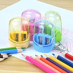 Small Pencil Sharpener for Kids, BOPART 24pcs Colored Pencil Sharpeners Manual Handheld Pencil Sharpener in Bulk for School Classroom Home Office, Dual Holes Sharpener Work on Crayon or Makeup Pencils