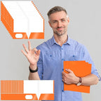 Jutom 50 Pcs 2 Pocket Glossy Paper Folders Glossy Paper Laminated Portfolios, Letter Size, Presentation Folders with Pockets for Office Teacher Worker Supplies (Orange)