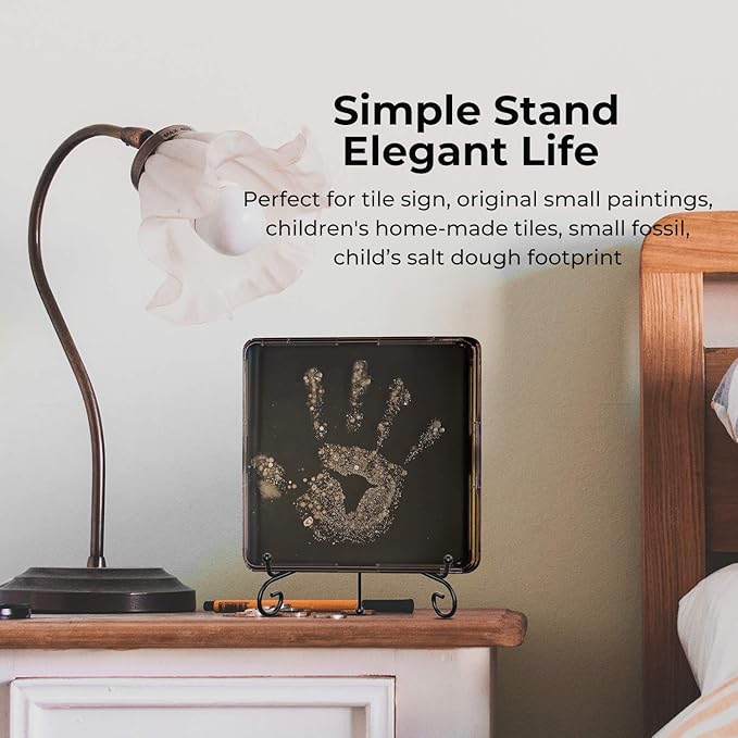 TR-LIFE Plate Stands for Display - 6 Inch Holder + Metal Easel Stand for Picture Frame, Decorative Plates, Book, Photo, Collectibles (2 Pack)