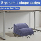 OpyTikar Foot Rest for Under Desk at Work.Multifunctional 3-Tier Foot Stool,with Washable Footrest.for Under Desk,Office Chair Gaming Chair & Sofa,Leg Elevation Pillow,Supports Posture-Light Blue