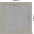Amanti Art Grey Framed Magnetic Board 14x14 X-Small Vision Board for use with Magnets, 100% Metal Sheet to Display Items as Office Decor or for Home Organization in mudroom, Kitchen or Kids Room
