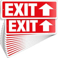 iSYFIX Exit Signs 12 Pack 12x4 Inch with Directional Up Arrows - Rust Free Aluminum, Laminated for UV, Weather, Scratch Resistance - Ideal for Offices, Schools, Theaters, Restaurants