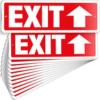 iSYFIX Exit Signs 12 Pack 12x4 Inch with Directional Up Arrows - Rust Free Aluminum, Laminated for UV, Weather, Scratch Resistance - Ideal for Offices, Schools, Theaters, Restaurants