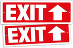 iSYFIX Exit Signs - 2 Pack 12x4 Inch Directional Up Arrow Signs, 40 mil Polystyrene Plastic, UV Laminated, Scratch & Fade Resistant, Waterproof - Ideal for Office, Theater, School, Business