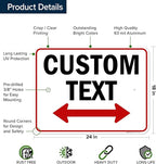 Custom Arrow,Custom Directional Sign, Two Way Arrow,18x24 Inches, Rust Free .063 Aluminum, Fade Resistant, Made in USA by My Sign Center