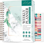 PLANBERRY Large Hourly Schedule Planner Premium – Undated Organizer for Productivity, Time Management & Budget, 8x10.4″ (Natural Green)